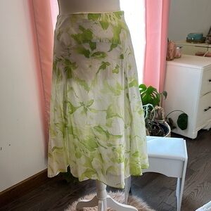 SOLD Floral Green Midi Skirt